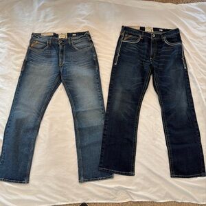 Two Pair Lot of Ariat M5 Straight Fit/Straight Leg Jeans 36/32 NWT